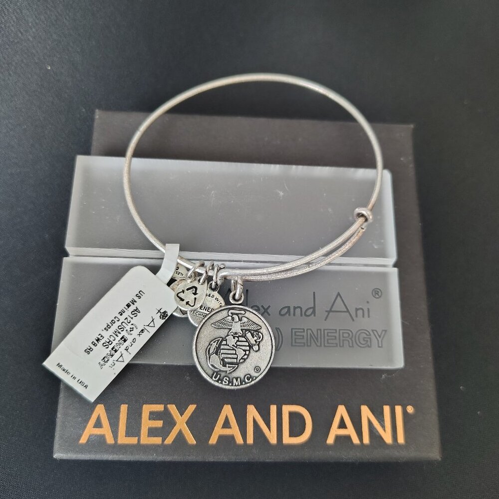 New Alex and Ani U.S. Marine Corps Charm Bangle   811